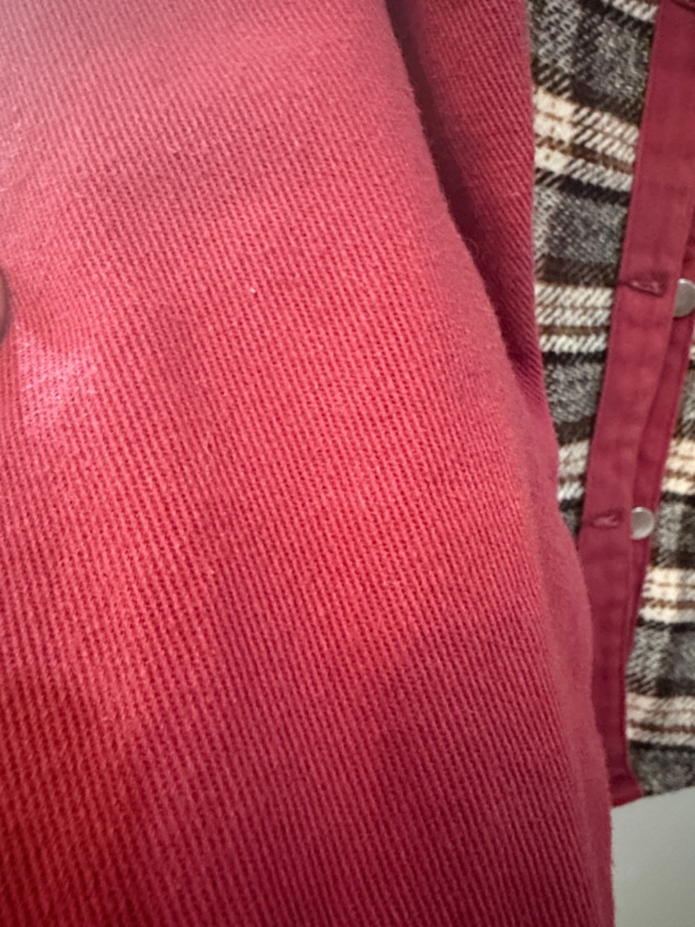 Red Plaid Button-Up Shacket - Picture 5 of 5